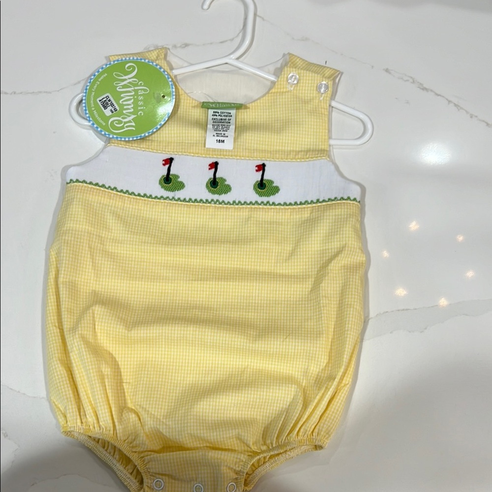 Charming Yellow and Green Bodysuit with Duck Embroidery